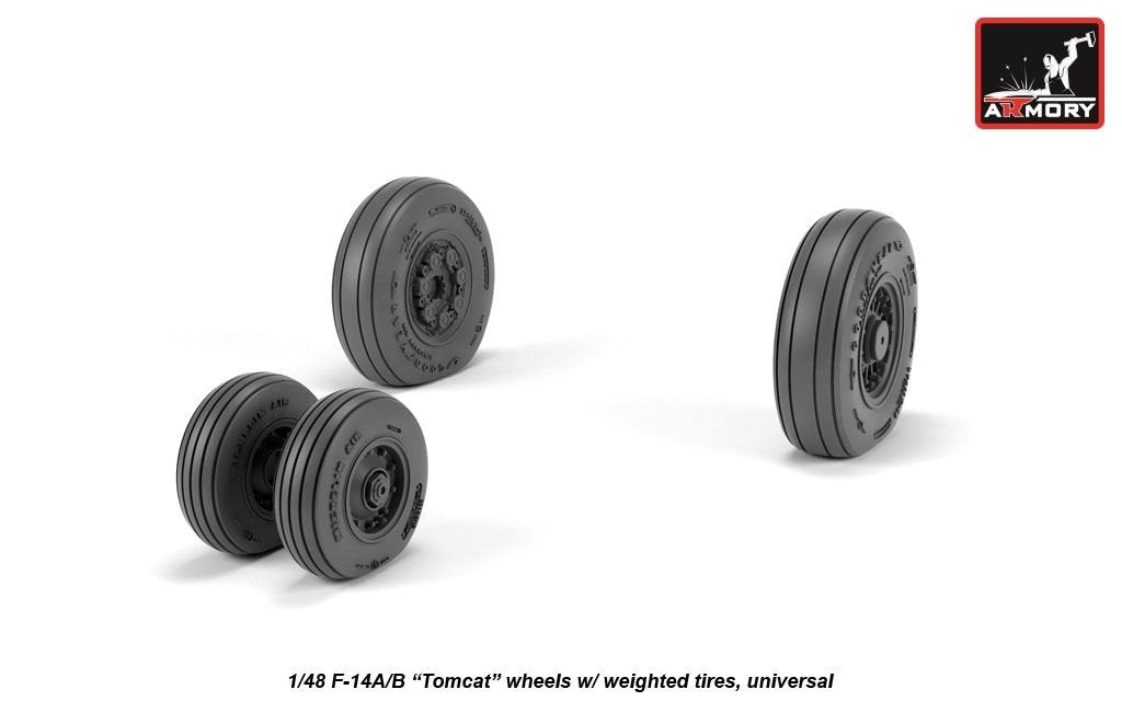 Armory Models AW48326 F-14A/B Tomcat early type wheels w/ weighted tires 1/48 – imagen 4