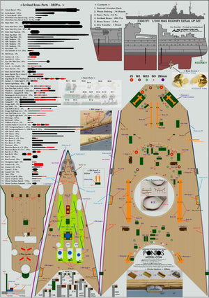 Pontos 23007F1 HMS RODNEY 1942 Detail Up Set 1/200 – imagen 5
