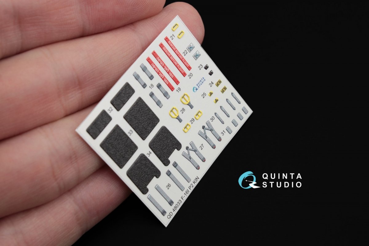 Intérieur imprimé en 3D et coloré sur papier décalcomanie Quinta Studio QD48033 F-16I (pour kit Kinetic) 1/48 – image 2