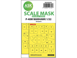 Art Scale Kit M32023 P-40 M Warhawk Double-Sided Express Masks for Hasegawa/Hobby2000 1/32