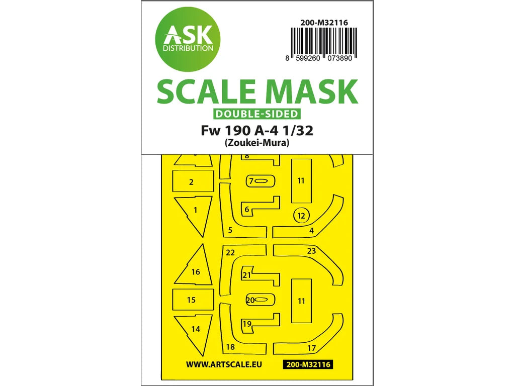 Art Scale Kit M32116 Fw 190A-4 Double-Sided Express Fit Mask for Zoukei-Mura 1/32