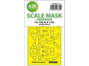 Art Scale Kit M32116 Fw 190A-4 Double-Sided Express Fit Mask for Zoukei-Mura 1/32