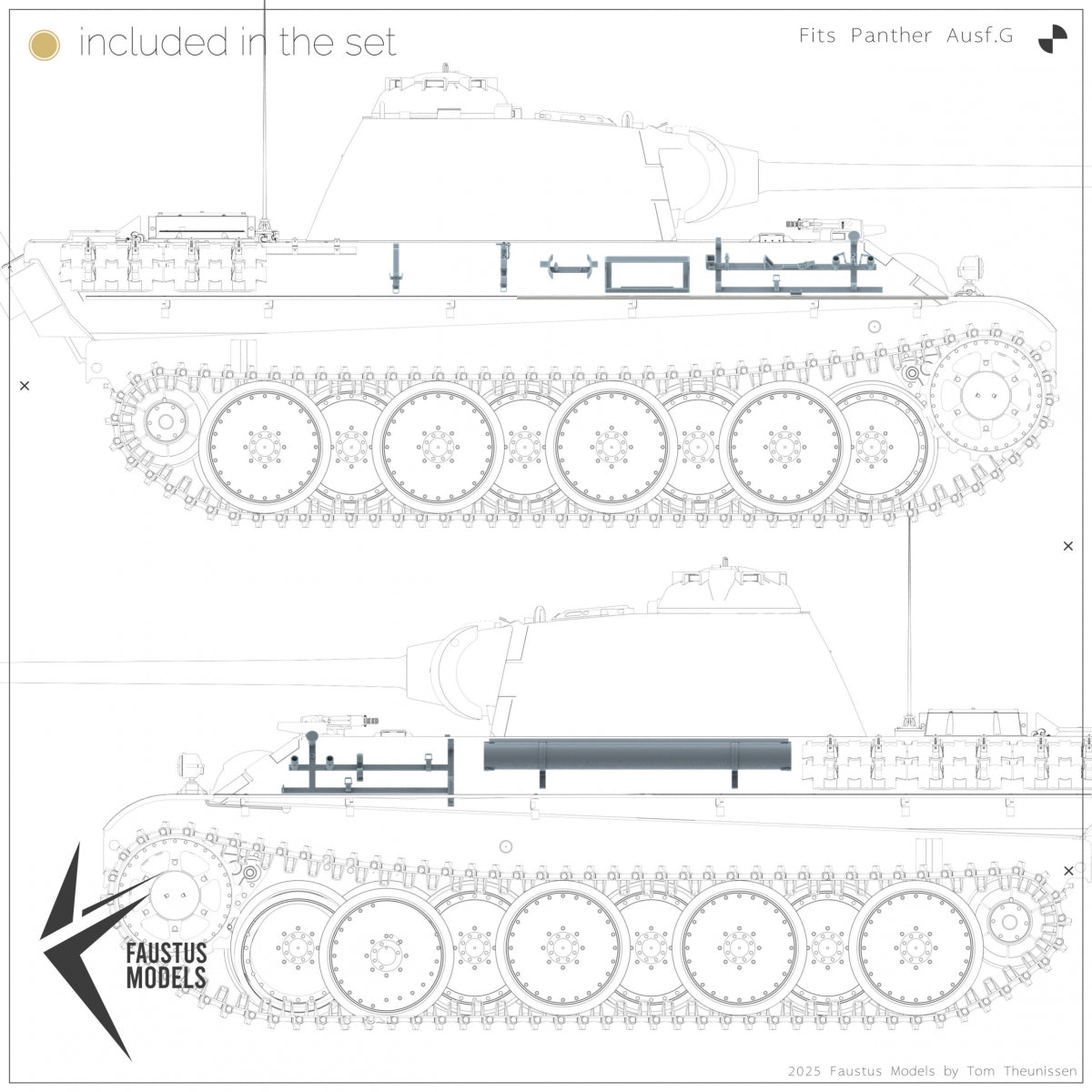 Faustus Models FM35022 Panther Ausf.G Tool Racks [Open] 1/35