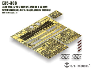 Maquette ET E35-308 Pz.Kpfw.IV Ausf.G allemand de la Seconde Guerre mondiale (version initiale) pour TAMIYA 35378 au 1/35