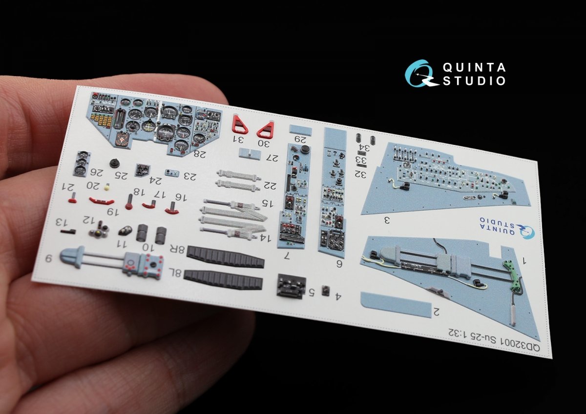 Quinta Studio QD32001 Su-25 3D-Printed &amp;amp; coloured Interior on decal paper (for Trumpeter kit) 1/32 – immagine 4