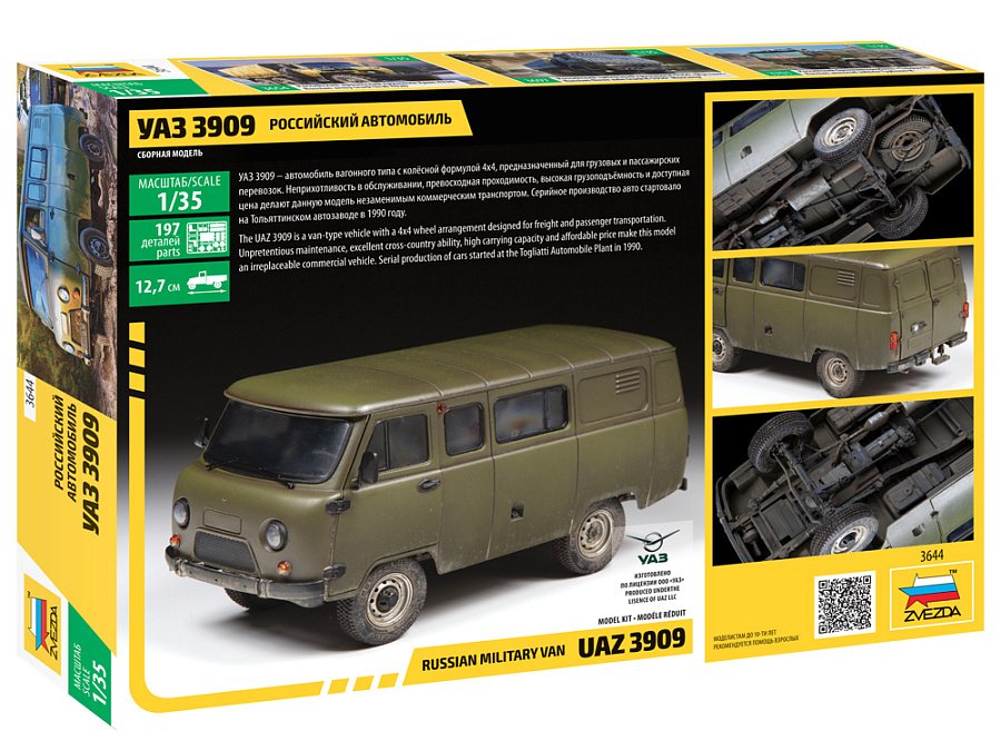 Zvezda 3644 Russian Military Van UAZ 3909 1/35 – imagen 2