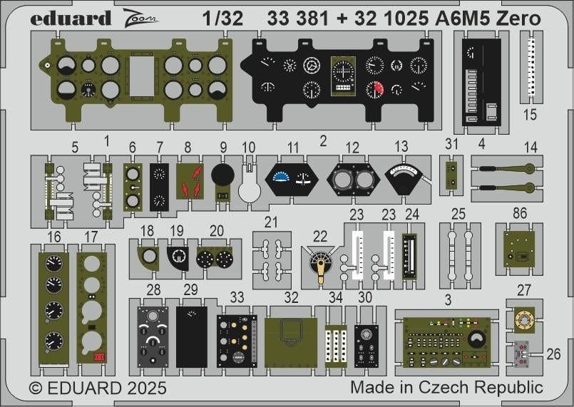 Kit de détails intérieurs Eduard 321025 A6M5 Zero TAMIYA 1/32