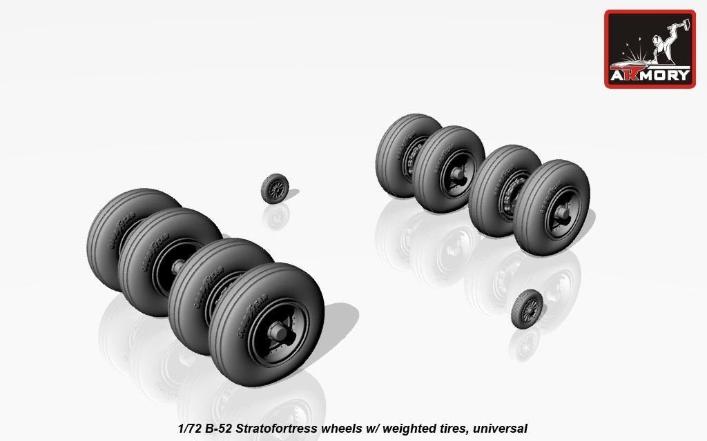 Armory Models AW72316 B-52 Stratofortress wheels w/ weighted tires 1/72