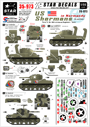 Star Decals 35-973 Shermans américains en Normandie 1/35