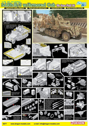 Dragon 6677 Sd.Kfz.10/5 w/Armor Cab fur 2cm FlaK 38 1/35 – imagen 2
