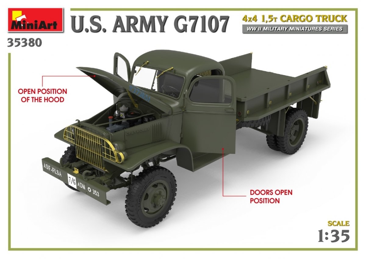 MiniArt 35380 U.S. ARMY G7107 4X4 1,5t CARGO TRUCK 1/35 – imagen 10