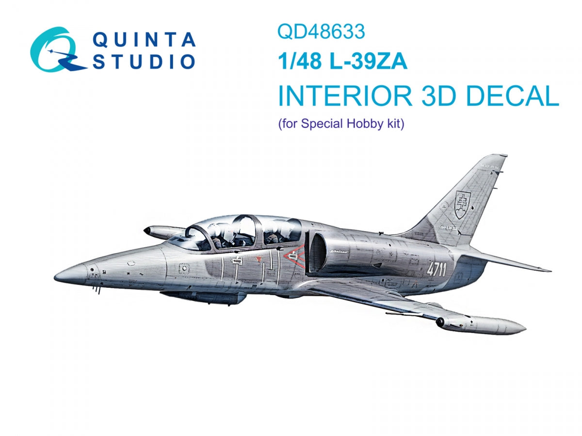 Quinta Studio QD48633 L-39ZA 3D-Printed & coloured Interior on decal paper (Special Hobby) 1/48