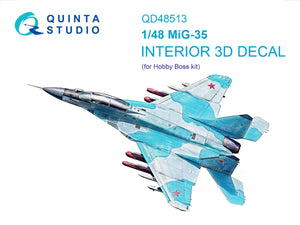 Quinta Studio QD48513 MiG-35 3D-Printed coloured Interior on decal paper (HobbyBoss) 1/48