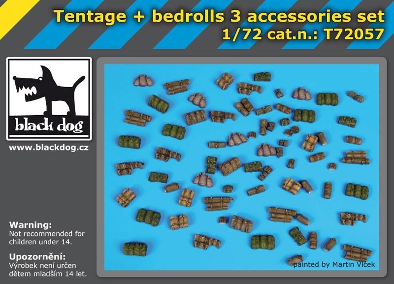 Black Dog T72057 Tentage plus bedrols 3 accessories set 1/72 – immagine 3