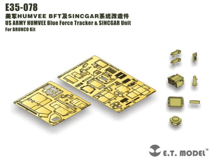 ET Modèle E35-078 US ARMY HUMVEE Blue Force Tracker &amp; SINCGAR Unit (Pour kit BRONCO) (1/35)