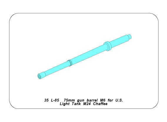 Aber 35L-085 75mm Gun barrel for U.S. light tank M24 Chaffee 1/35 – imagen 9