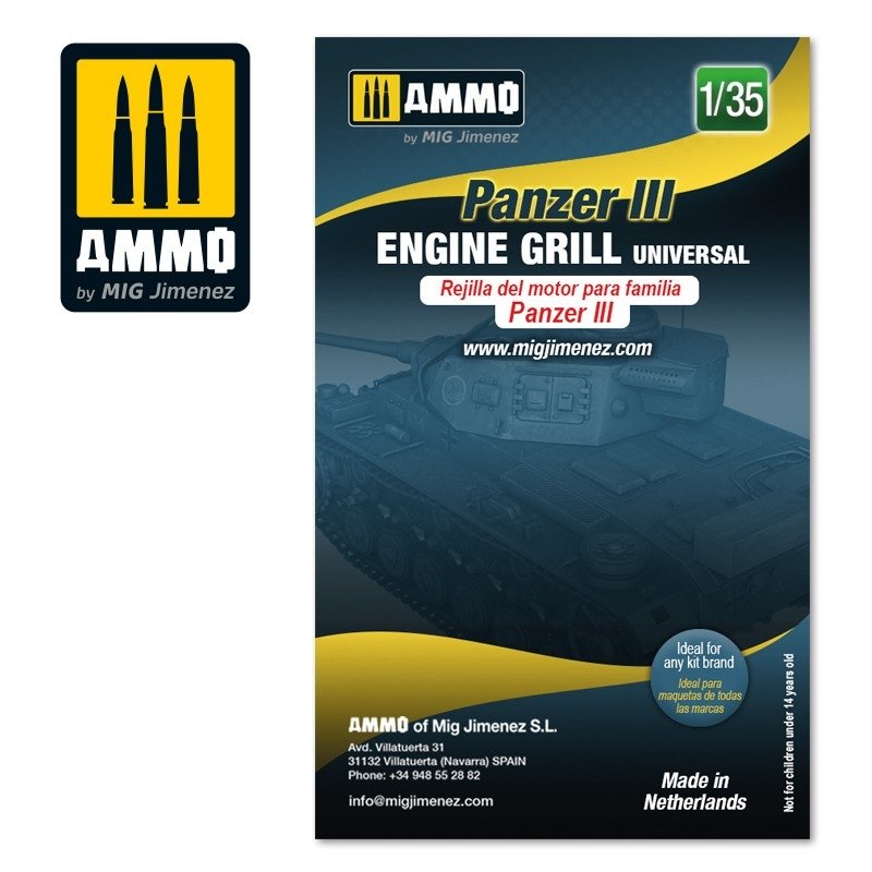Ammo of Mig 8088 Panzer III engine grilles universal 1/35 – Bild 2