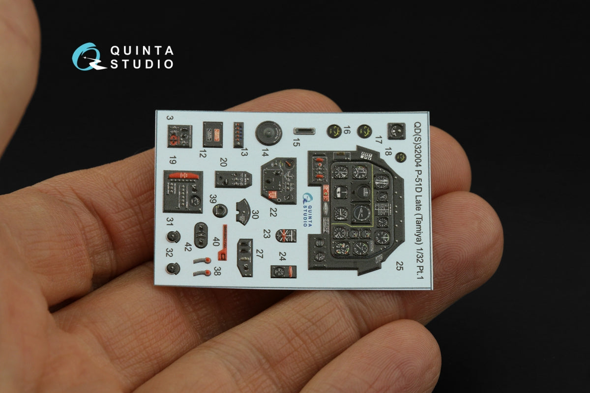 Quinta Studio QDS-32004 P-51D (Late) 3D-Printed coloured Interior on decal paper (Tamiya) (small version) 1/32 – imagen 3