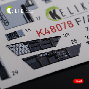 KELIK K48078 F/A-18F Super Hornet interior 3D decals for MENG kit 1/48 – immagine 5