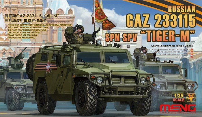Maquette Meng VS-008 GAZ 233115 Tiger-M SpN ​​SPV russe au 1/35
