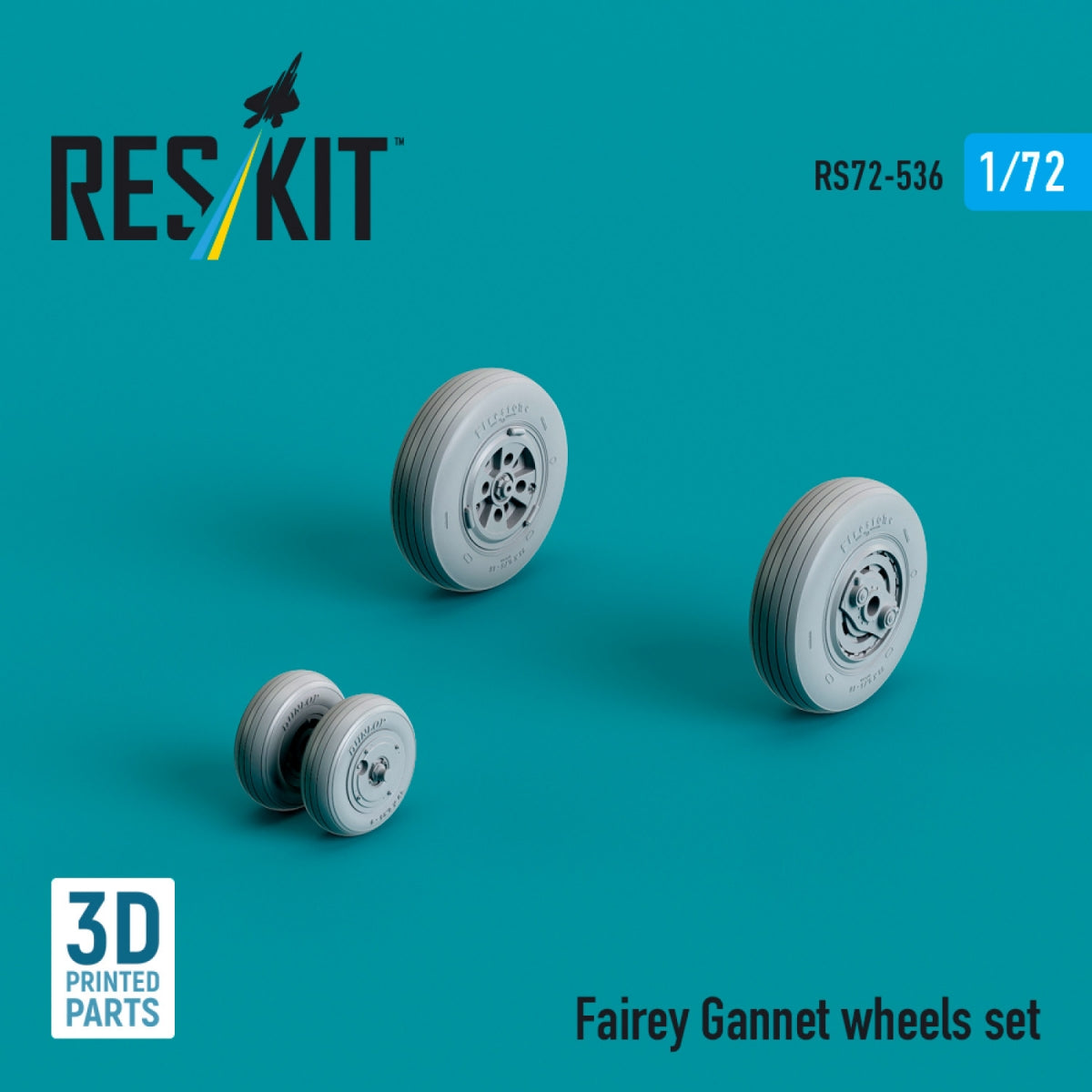 RESKIT RS72-0536 Fairey Gannet wheels set (3D Printed) 1/72 – imagen 3