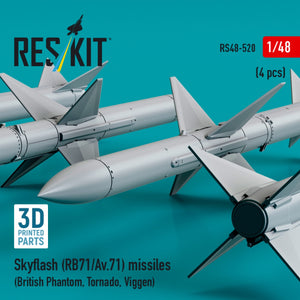 RESKIT RS48-0520 Skyflash (RB71/Av.71) missiles (4 pcs) (3D Printed) 1/48 – immagine 3