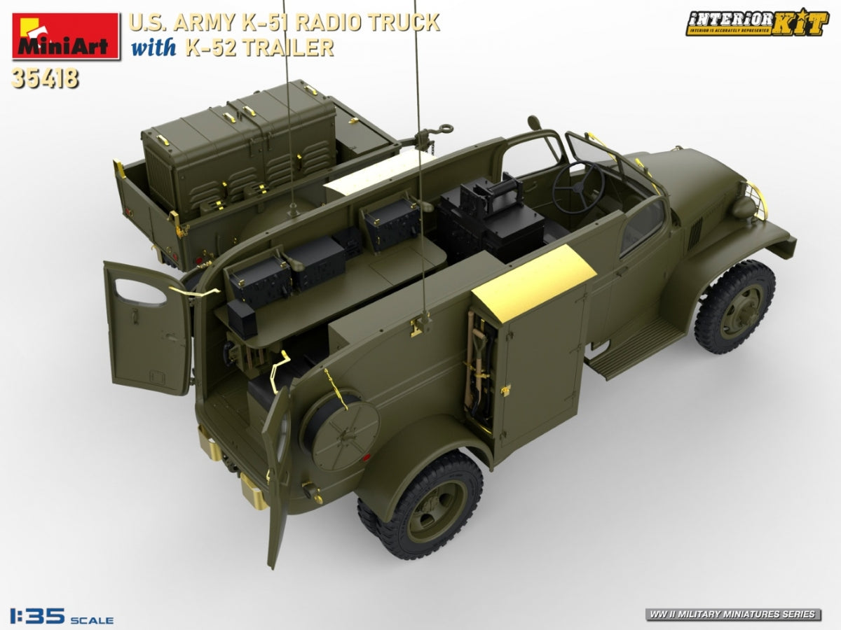 MiniArt 35418 Camion radio K-51 de l&amp;#39;armée américaine avec remorque K-52. Kit intérieur 1/35 – image 9