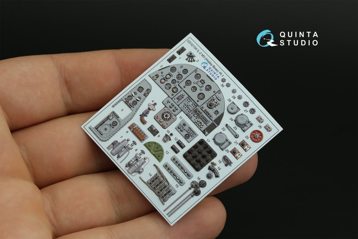 Quinta Studio QD32154 IL-2M3 3D-Printed &amp;amp; coloured Interior on decal paper (Hobby Boss) 1/32 – imagen 6