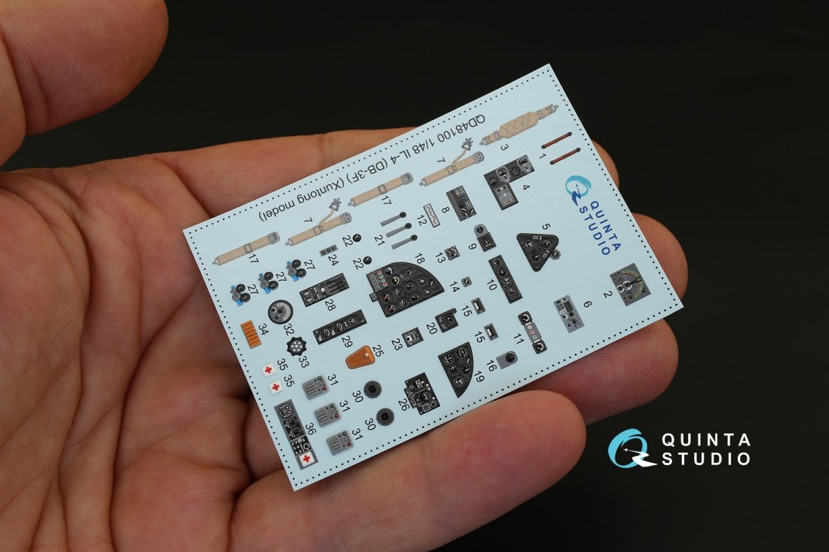 Quinta Studio QD48100 IL-4 3D-Printed &amp;amp; coloured Interior on decal paper (for Xuntong kit) 1/48 – immagine 3