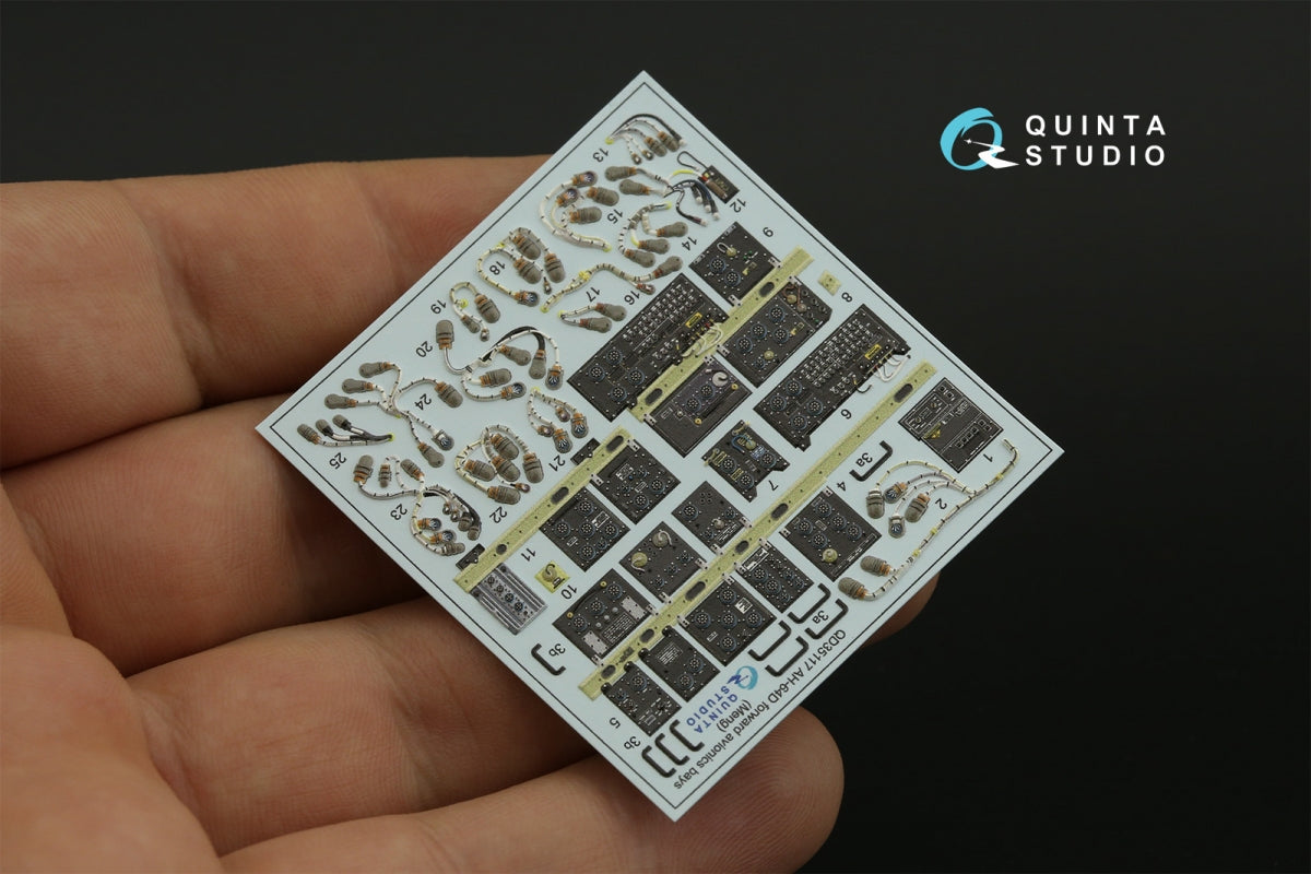 Quinta Studio QD35117 AH-64D Extended forward avionics bays 3D-Printed &amp;amp; coloured Interior on decal paper (Meng) 1/35 – imagen 5
