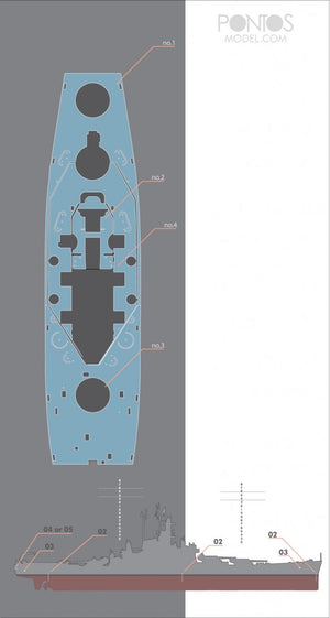 Pontos 35026WD1 USS BB-60 Alabama, ensemble de pont en bois (1/350) – image 3
