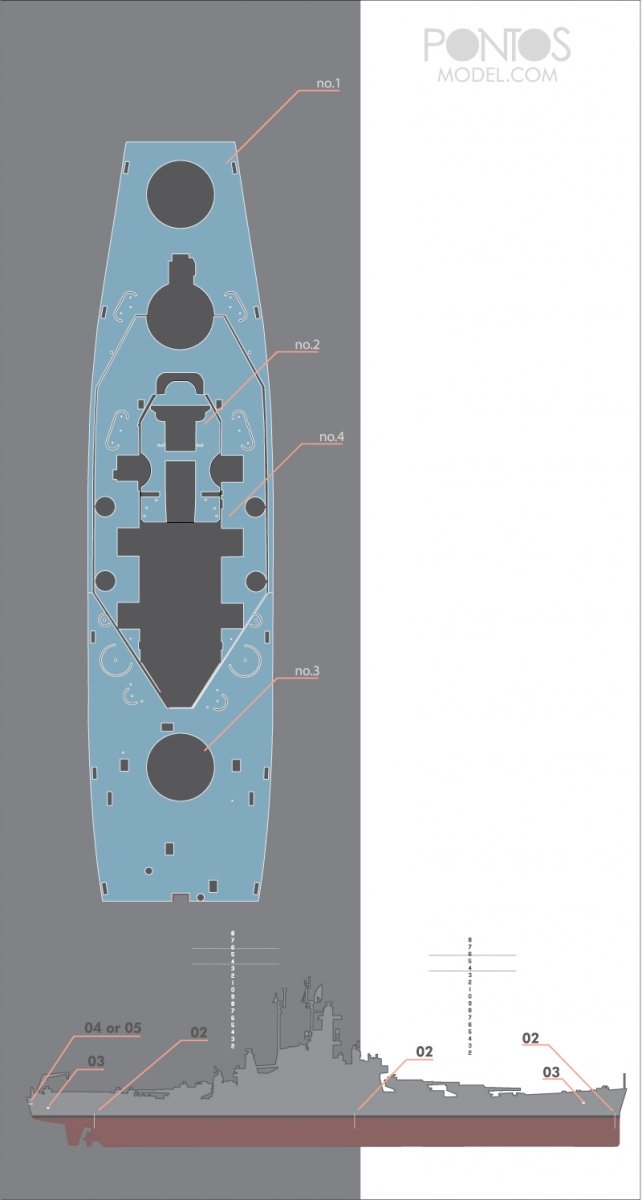 Pontos 35026WD1 USS BB-60 Alabama, ensemble de pont en bois (1/350) – image 3