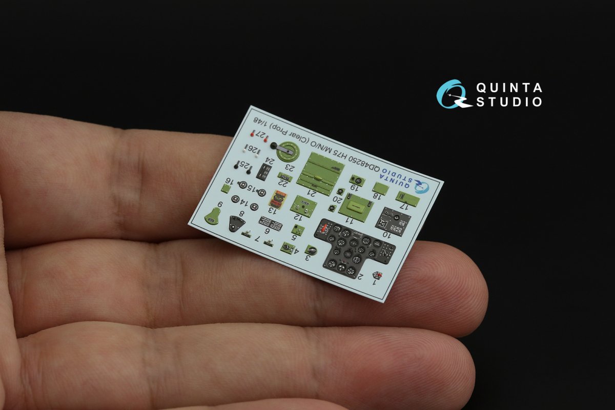 Quinta Studio QD48250 H75 M/N/O Hawk 3D-Printed &amp;amp; coloured Interior on decal paper (Clear Prop) 1/48 – imagen 11