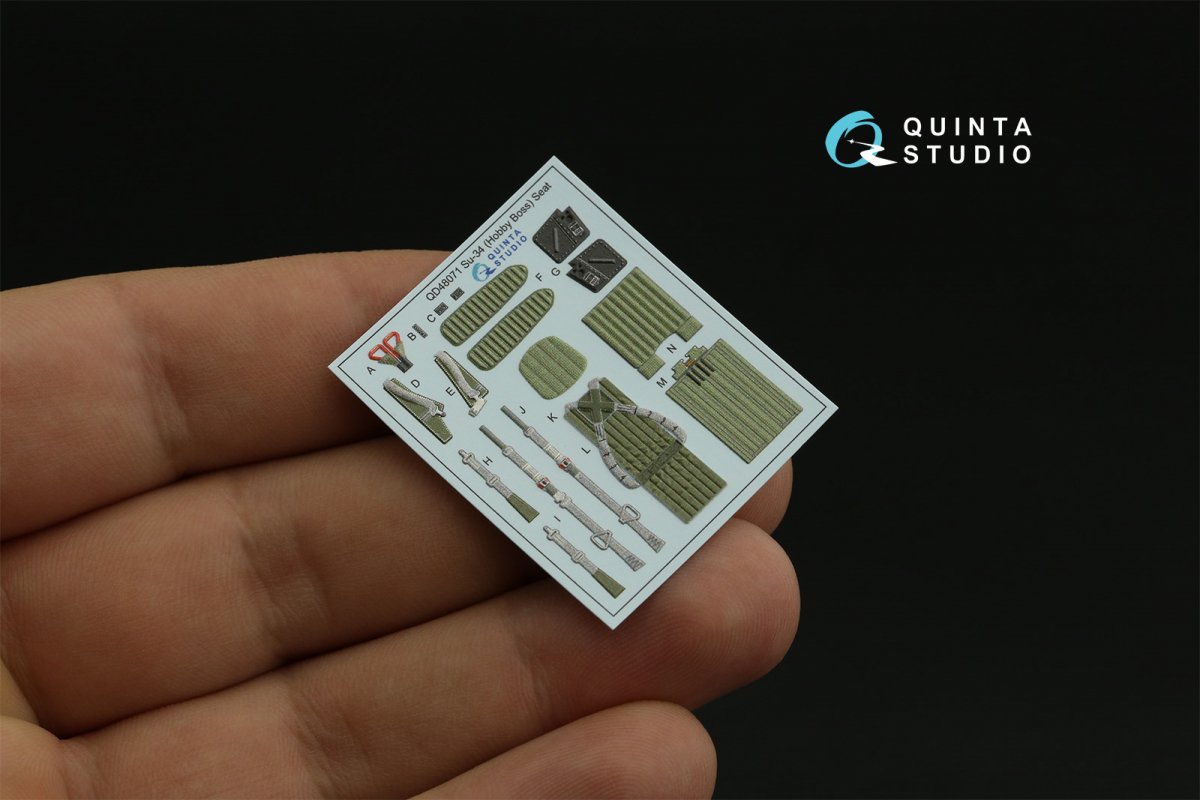 Quinta Studio QD48071 Su-34 3D-Printed &amp;amp; coloured Interior on decal paper (HobbyBoss) 1/48 – imagen 3