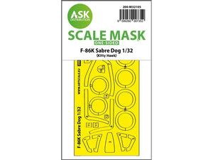 Art Scale Kit M32105 F-86K Sabre Dog One-Sided Express Fit Mask for Kitty Hawk 1/32