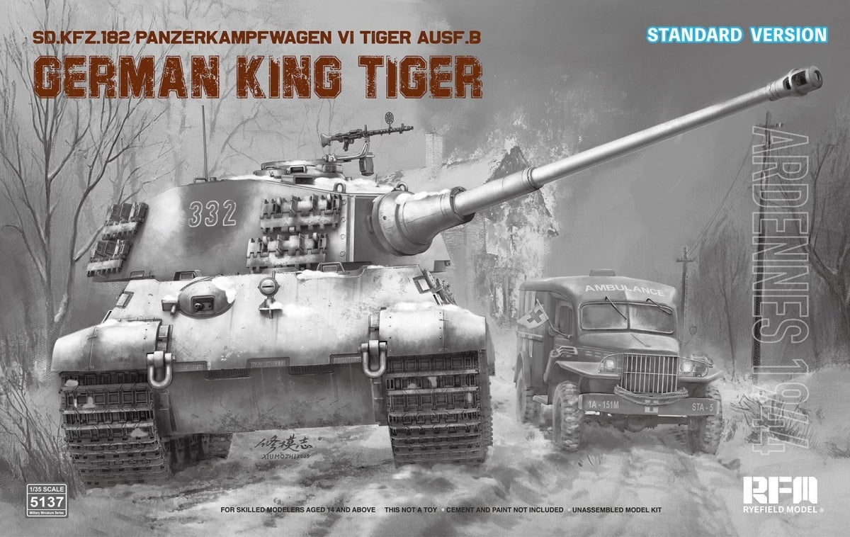 Rye Field Model 5137 German King Tiger Pz.Kpfw. VI Ausf. B Ardennes 1944 Standart Version 1/35
