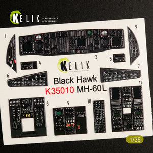 KELIK K35010 MH-60L BLACK HAWK INTERIOR 3D DECALS FOR KITTY HAWK KIT 1/35 – imagen 3