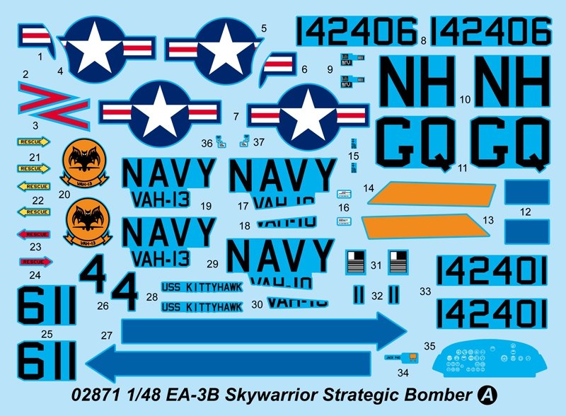 Trumpeter 02871 EA-3B Skywarrior Strategic Bomber – immagine 4