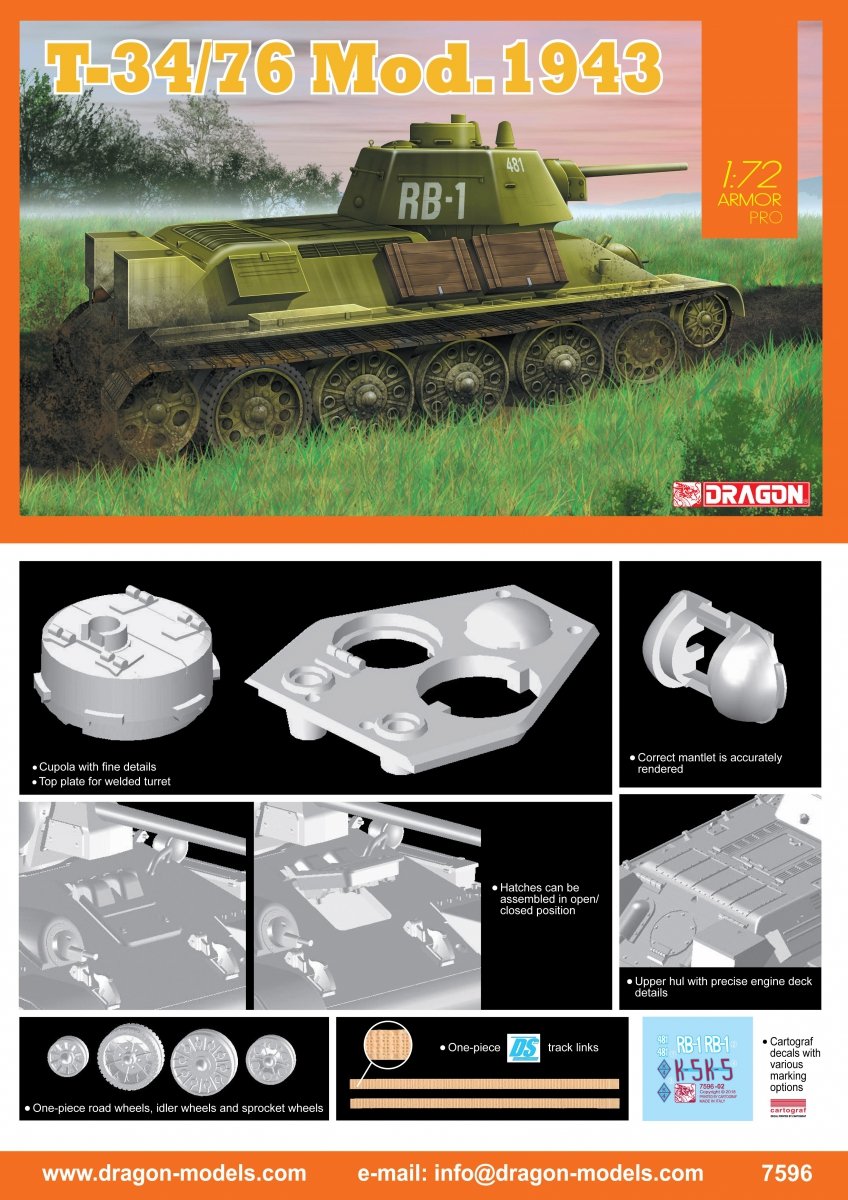Dragon 7596 T-34/76 Mod.1943 1/72