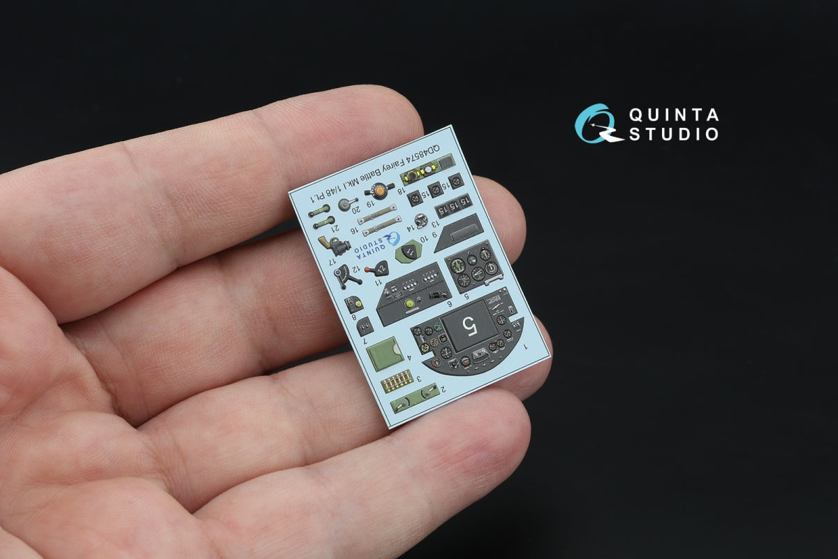 Quinta Studio QDS-48574 Fairey Battle Mk.I 3D-Printed &amp;amp; coloured Interior on decal paper (Trumpeter) (small version) 1/48 – immagine 3