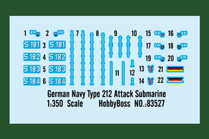 Hobby Boss 83527 Sous-marin d&amp;#39;attaque Type 212 de la marine allemande (1/350) – image 2