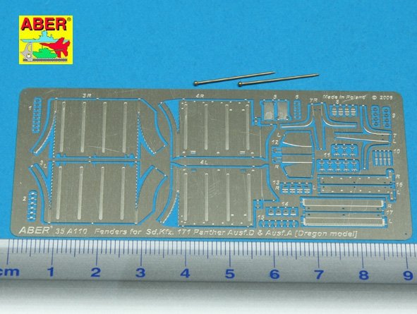 Aber 35A110 Front fenders for german medium tank Panther Ausf.A/D 1/35 – imagen 2