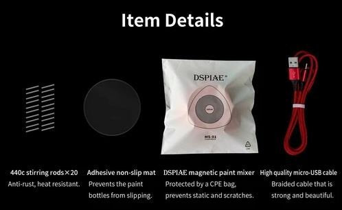 DSPIAE MS-01 Portable Magnetic Paint Mixer – imagen 3
