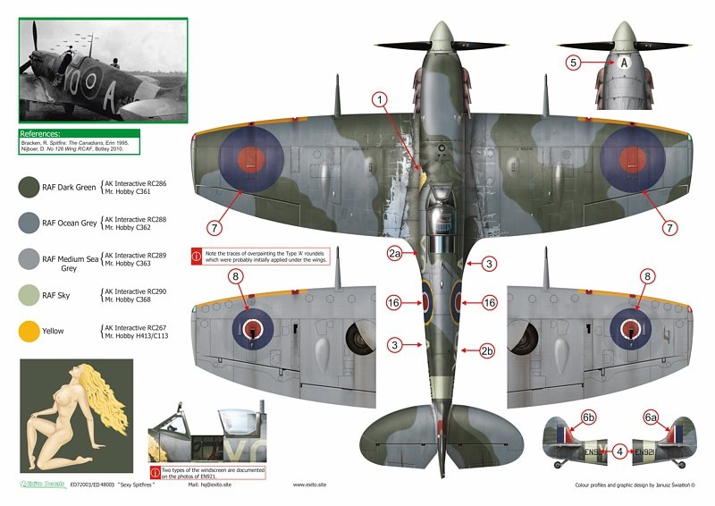 Décalcomanies Exito ED48003 Sexy Spitfires - Supermarine Spitfire LF Mk Vb - VIII - IXe 1/48 – image 6