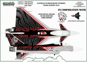 ModelMaker Decals D48234 Austrian Eurofighter Typhoon Tiger scheme 2024 1/48