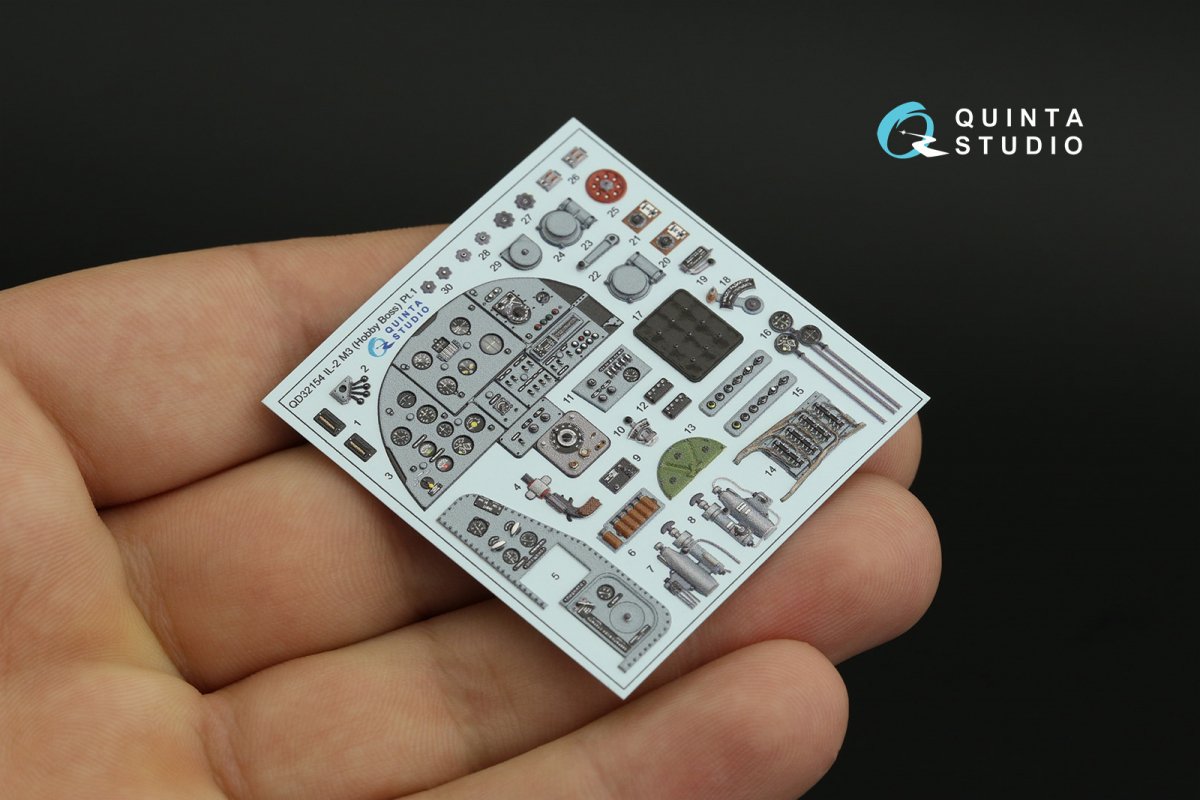 Quinta Studio QD32154 IL-2M3 3D-Printed &amp;amp; coloured Interior on decal paper (Hobby Boss) 1/32 – imagen 7