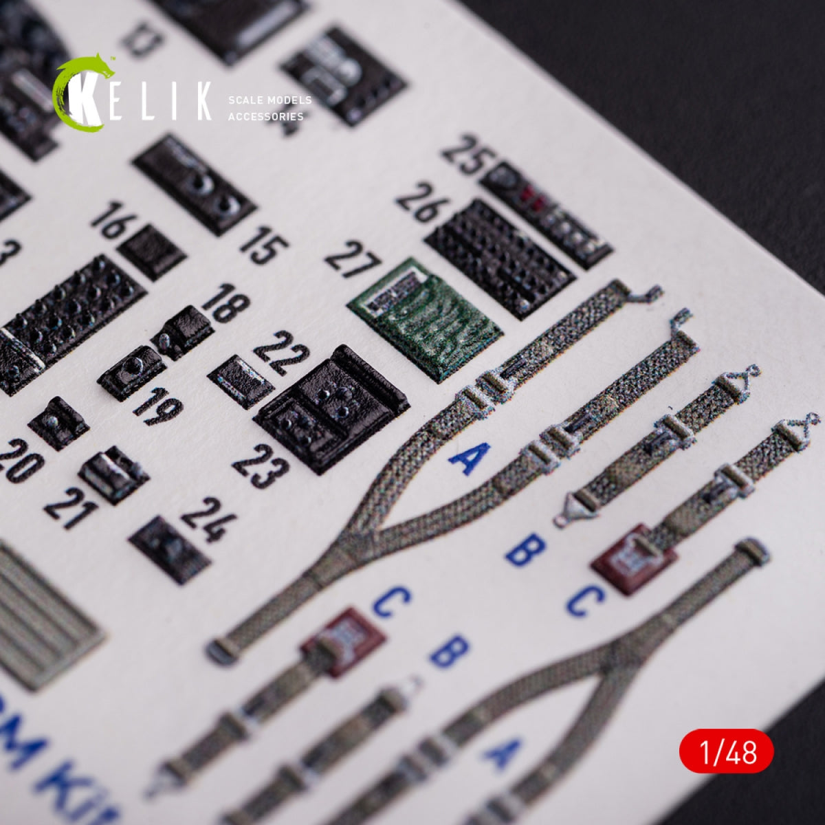 KELIK K48079 O-2A Skymaster interior 3D decals small version for ICM kit 1/48 – imagen 3