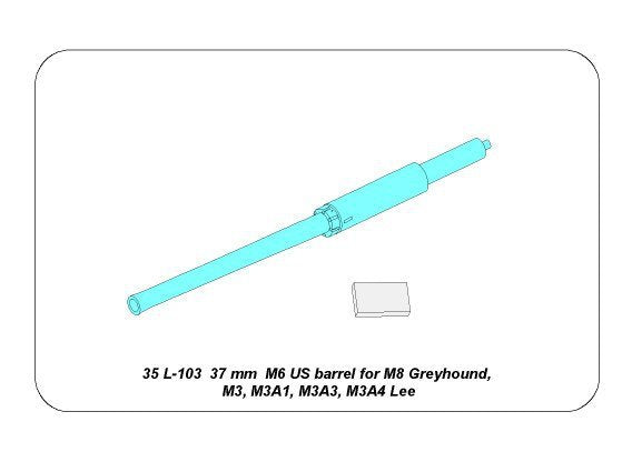Aber 35L-103 Barrel for US 37 mm M6 gun fit to M8 Greyhound,M3,M5,Grant and Lee tanks 1/35 – imagen 5
