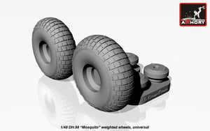 Armory Models AW48402 deHavilland DH.98 Mosquito wheels, “checkerboard” tyre pattern, weighted 1/48 – imagen 2