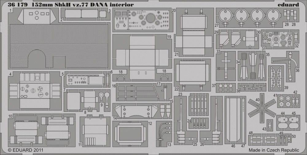 Eduard 36179 152mm ShkH vz.77 DANA interior 1/35 Hobby Boss